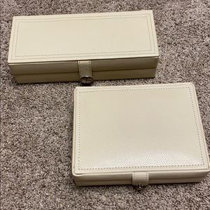 Pottery Barn jewelry boxes cream color